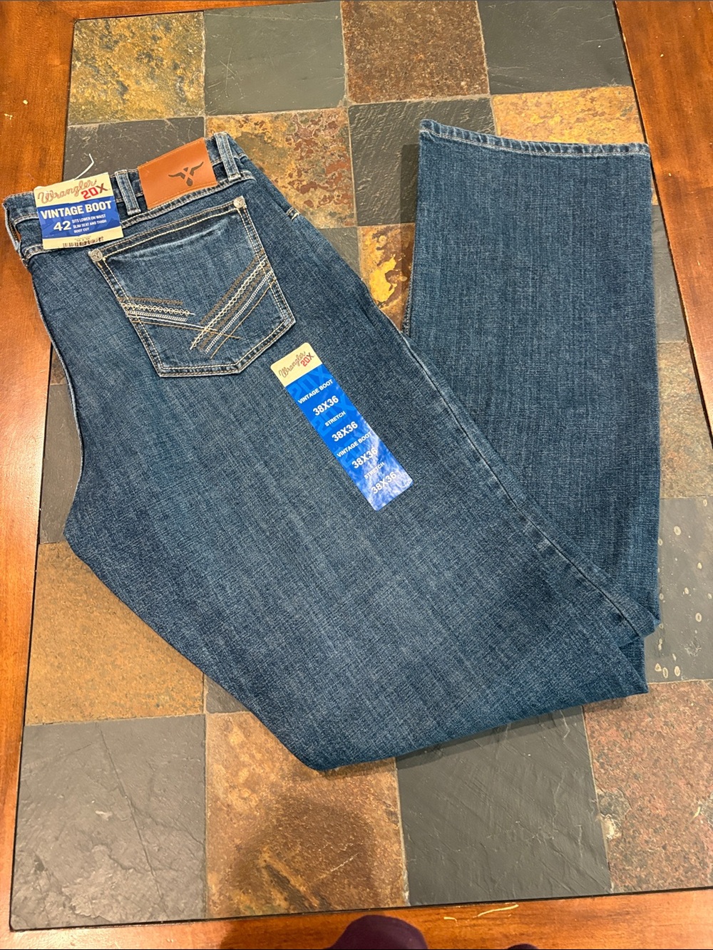 NWT Wrangler 20X Men's Bootcut Jeans in Deep Indigo size 38x36